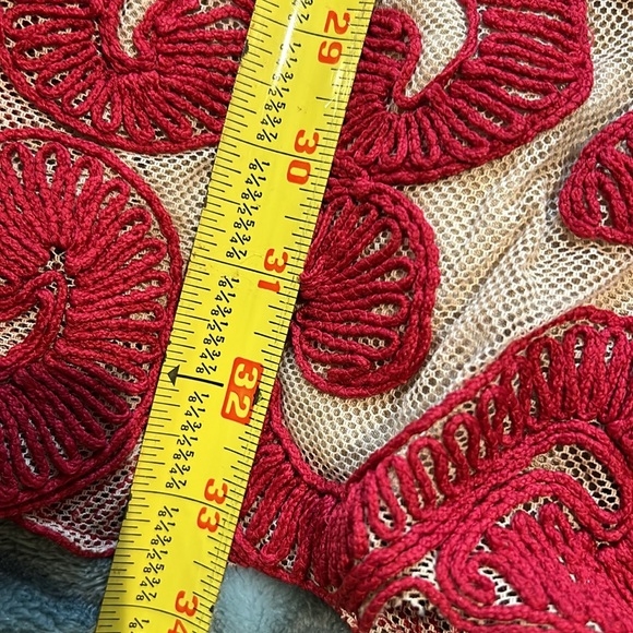 NBD Red Embroidery over Nude Dress-NWT-sz Large - Picture 15 of 15